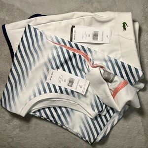 Lacoste White and Blue Striped Polo Shirt and Golf Skort